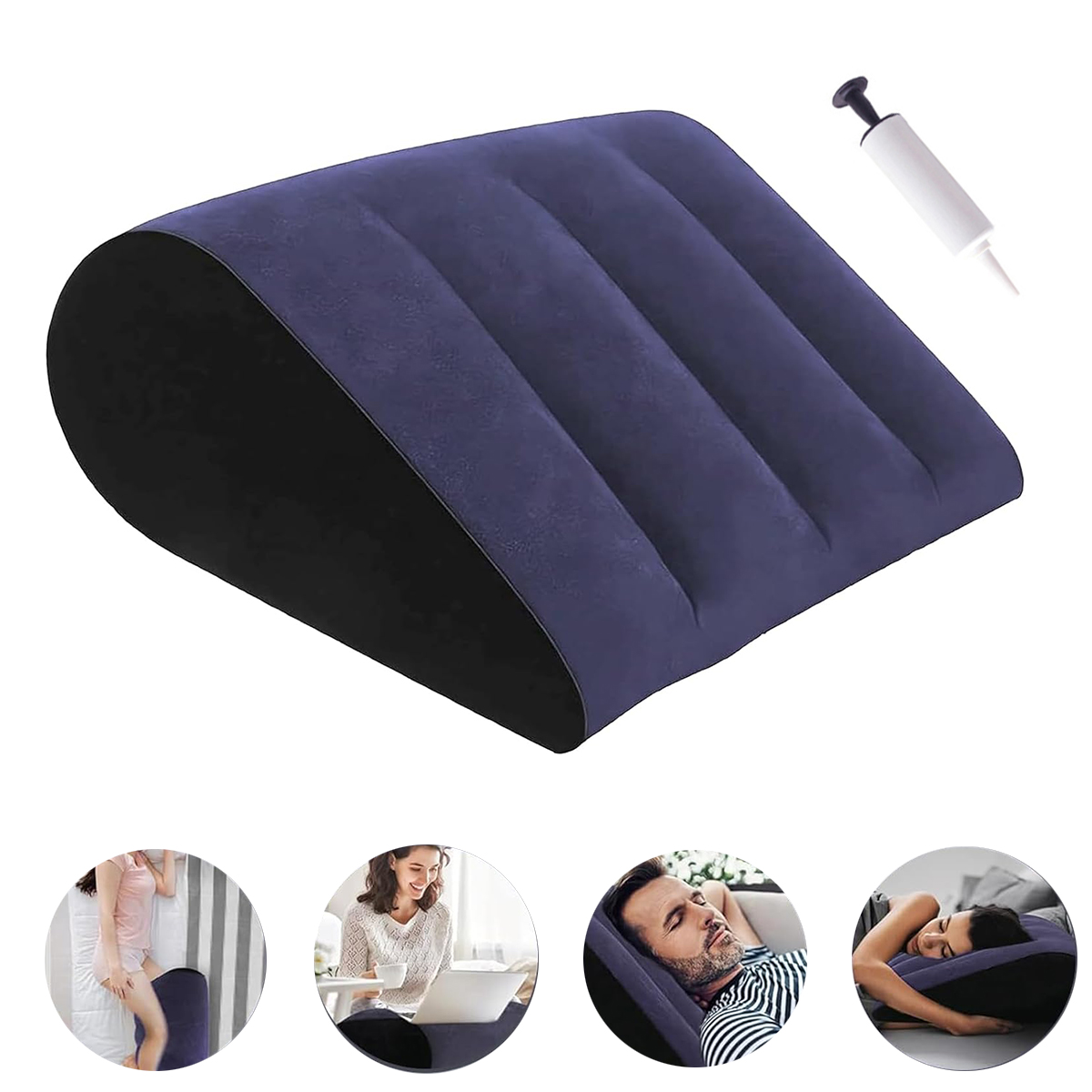 Outdoor Furniture Cushions - Inflatable Wedge Pillow Purple Ergonomic Back