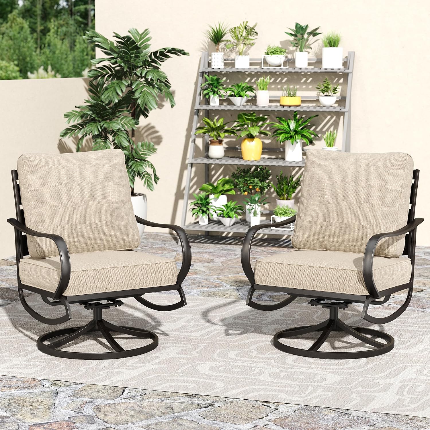 Swivel Patio Chair 2 Set with  - đánh giá và giá Deck Chair Lounger