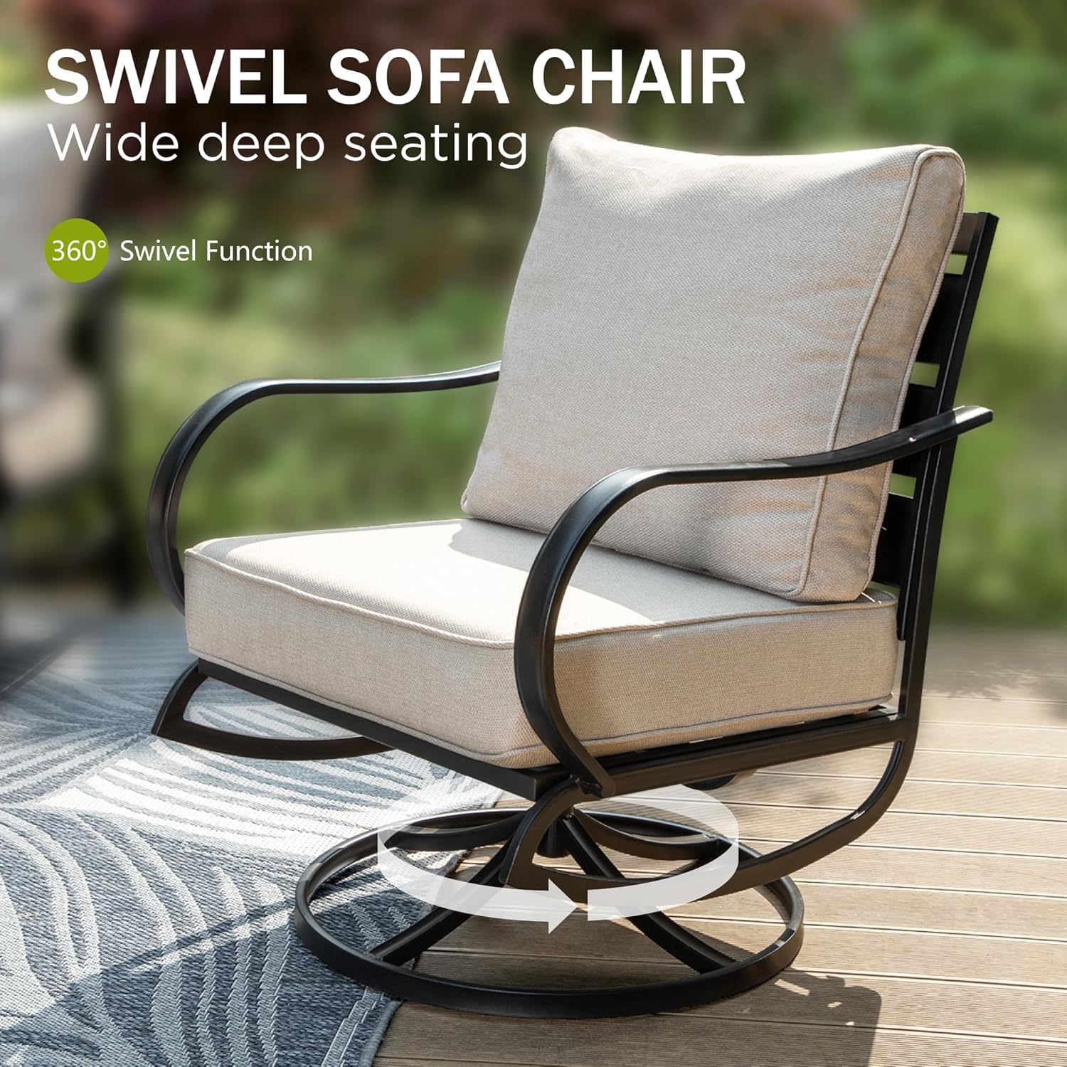 Swivel Patio Chair 2 Set with  - đánh giá và giá Deck Chair Lounger