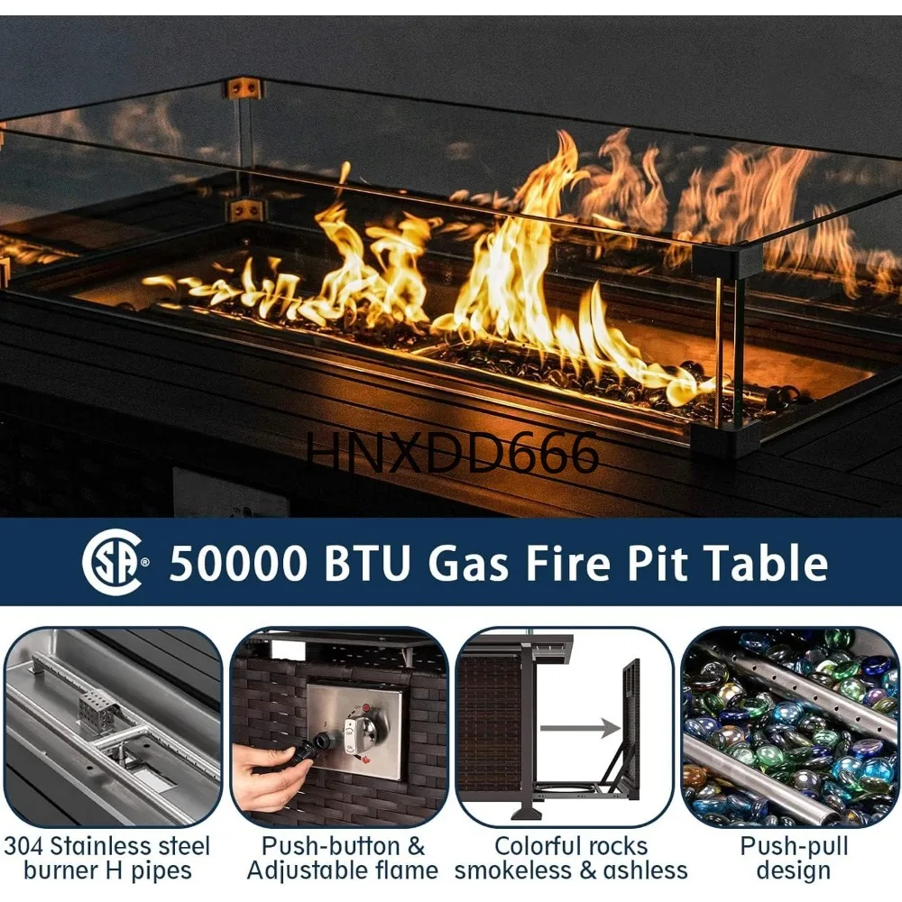 Patio Furniture Set with Fire  - đánh giá và giá Outdoor Furniture With Fire Pit Table
