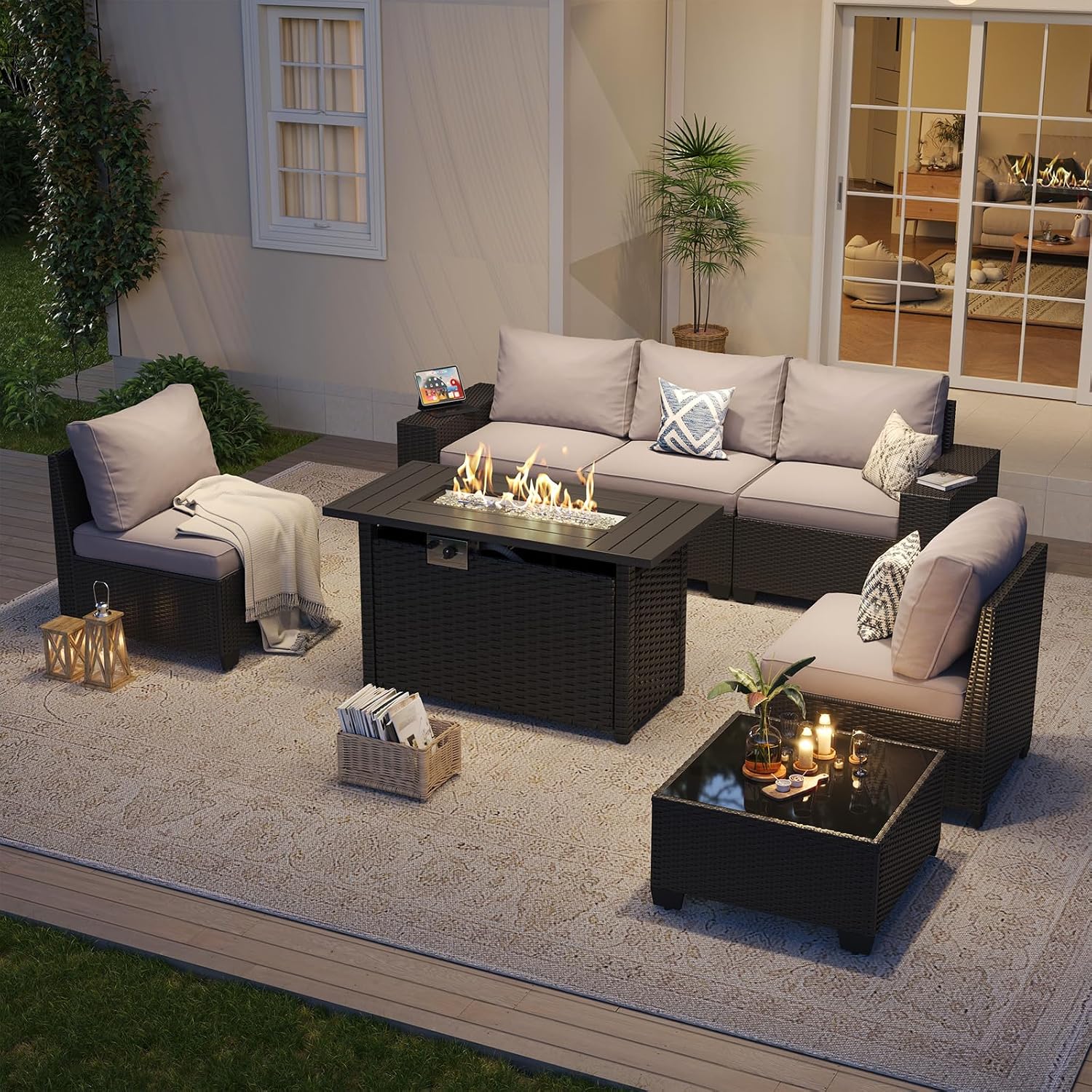 Outdoor Patio Furniture Set 44 - đánh giá và giá Outdoor Furniture With Fire Pit Table
