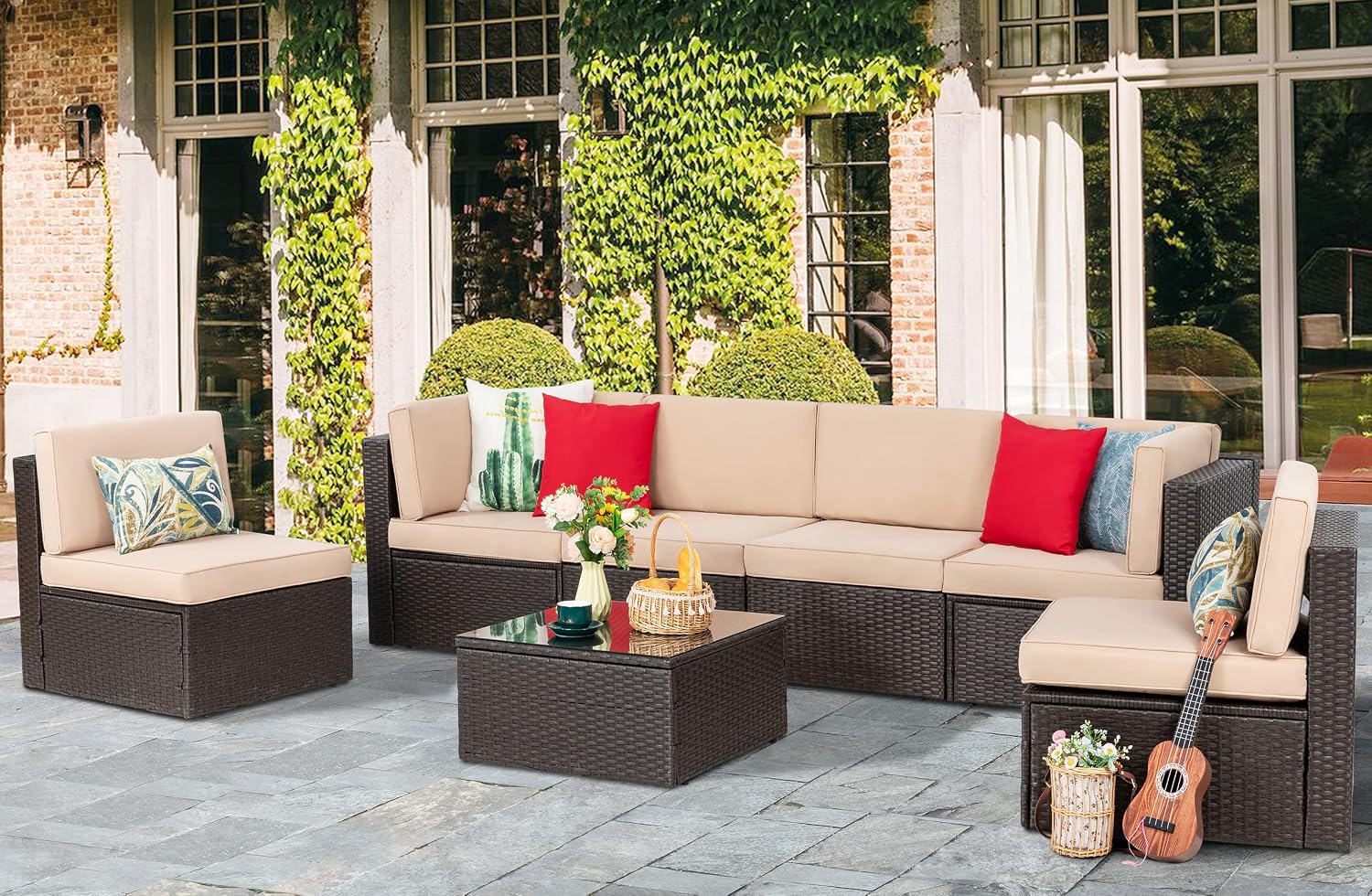 8-Piece Patio Furniture Set wi - đánh giá và giá Outdoor Furniture With Fire Pit Table