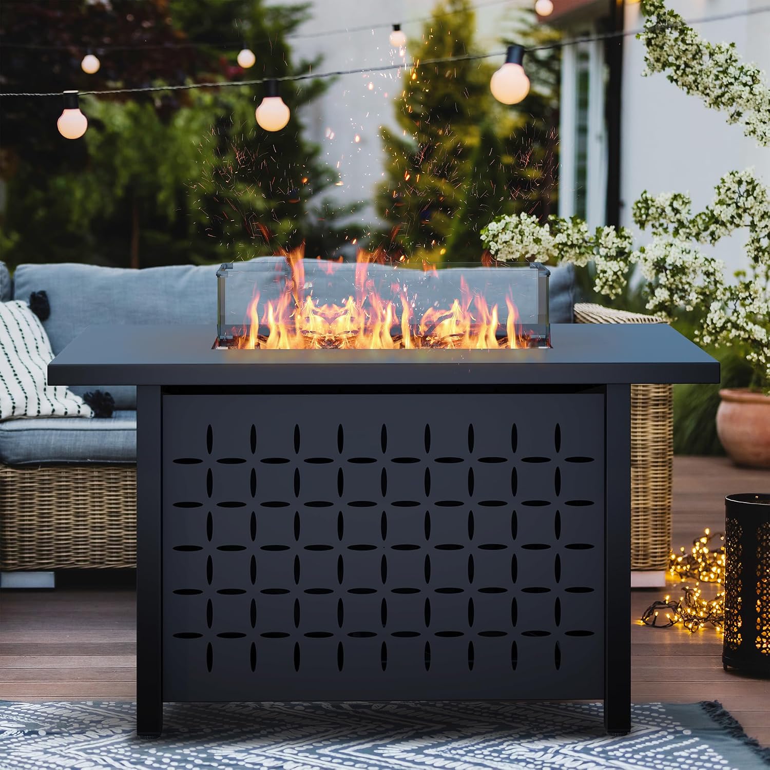 8-Piece Patio Furniture Set wi - đánh giá và giá Outdoor Furniture With Fire Pit Table