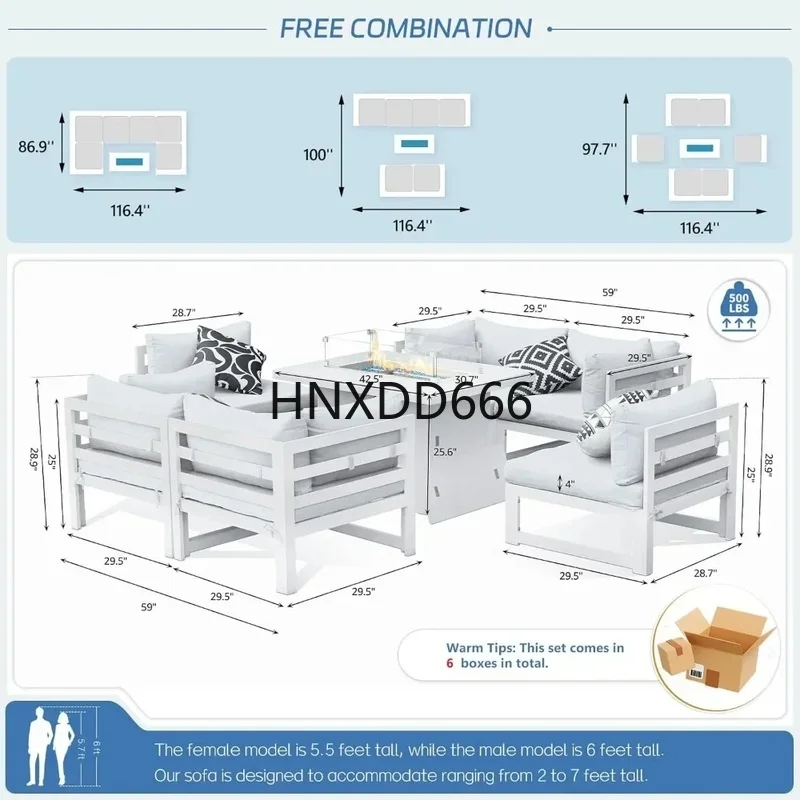 7-Piece Aluminum Outdoor Patio - đánh giá và giá Outdoor Furniture With Fire Pit Table