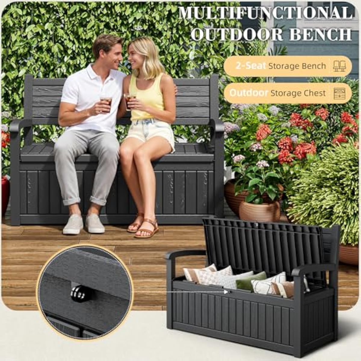 80 Gallon Outdoor Storage Benc - đánh giá và giá Outdoor Furniture Cushions