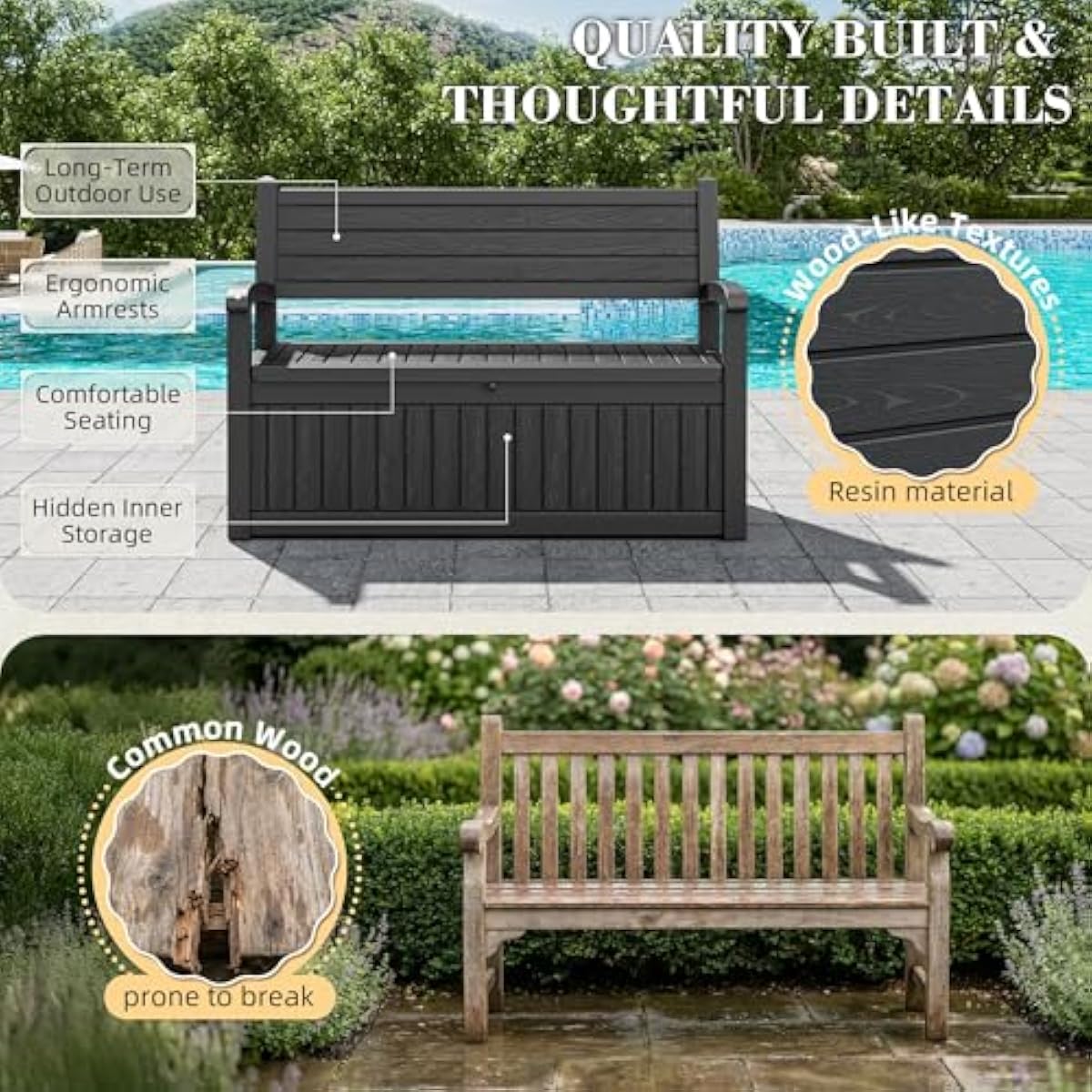 80 Gallon Outdoor Storage Benc - đánh giá và giá Outdoor Furniture Cushions
