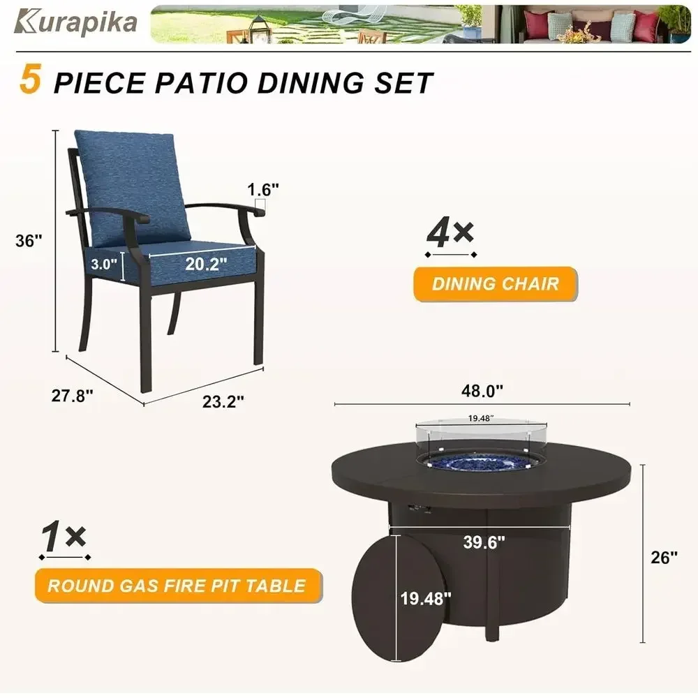 5-Piece Outdoor Patio Furnitur - đánh giá và giá Outdoor Furniture With Fire Pit Table