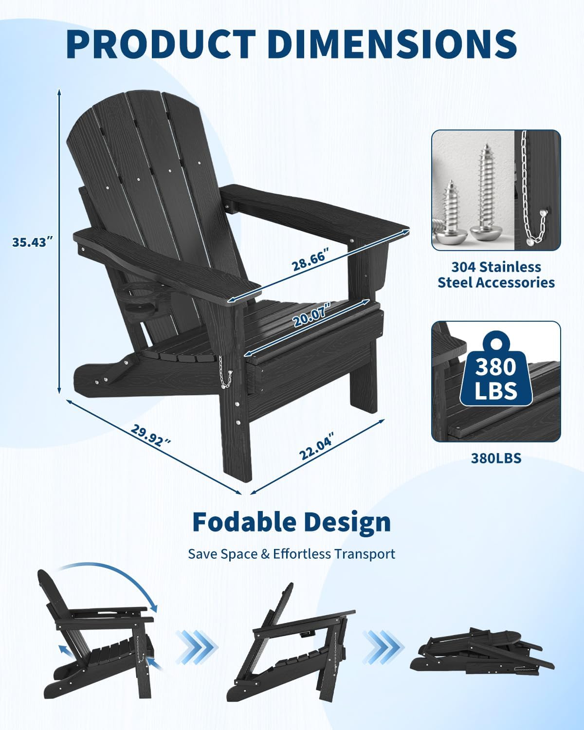 Folding Adirondack Chair HDPE  - đánh giá và giá Deck Chair Lounger