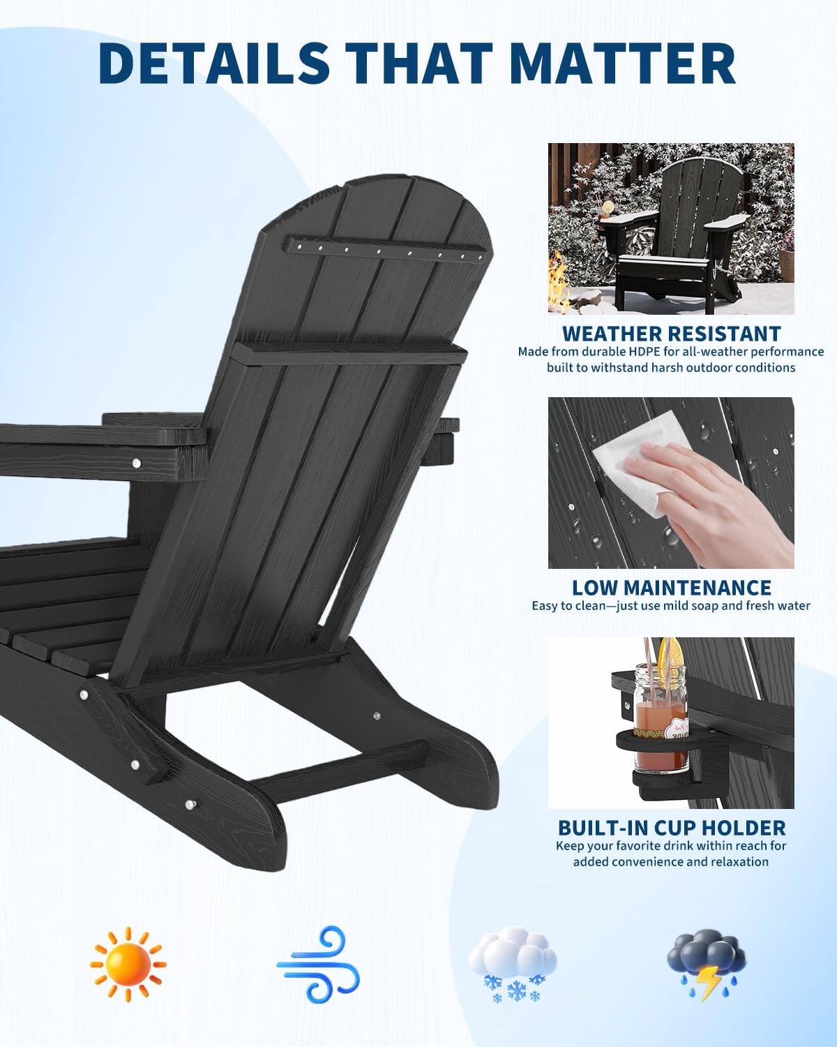 Folding Adirondack Chair HDPE  - đánh giá và giá Deck Chair Lounger