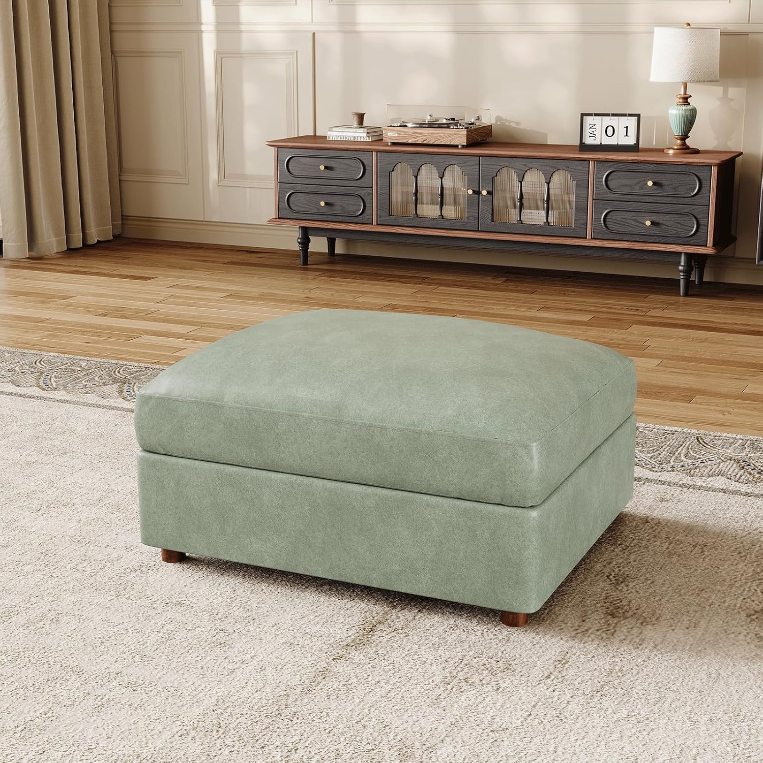 Green Faux Leather Ottoman Mod - đánh giá và giá Outdoor Furniture Green