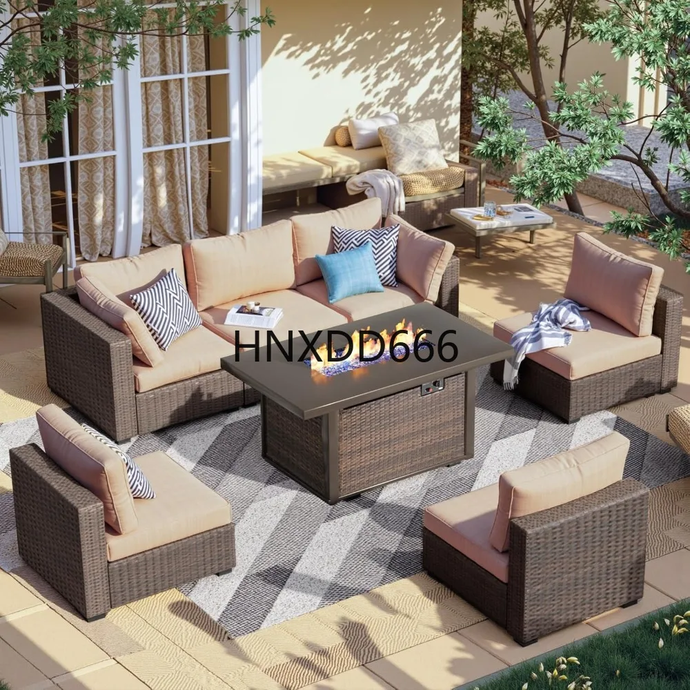 7 Piece Patio Furniture Set wi - đánh giá và giá Outdoor Furniture With Fire Pit Table
