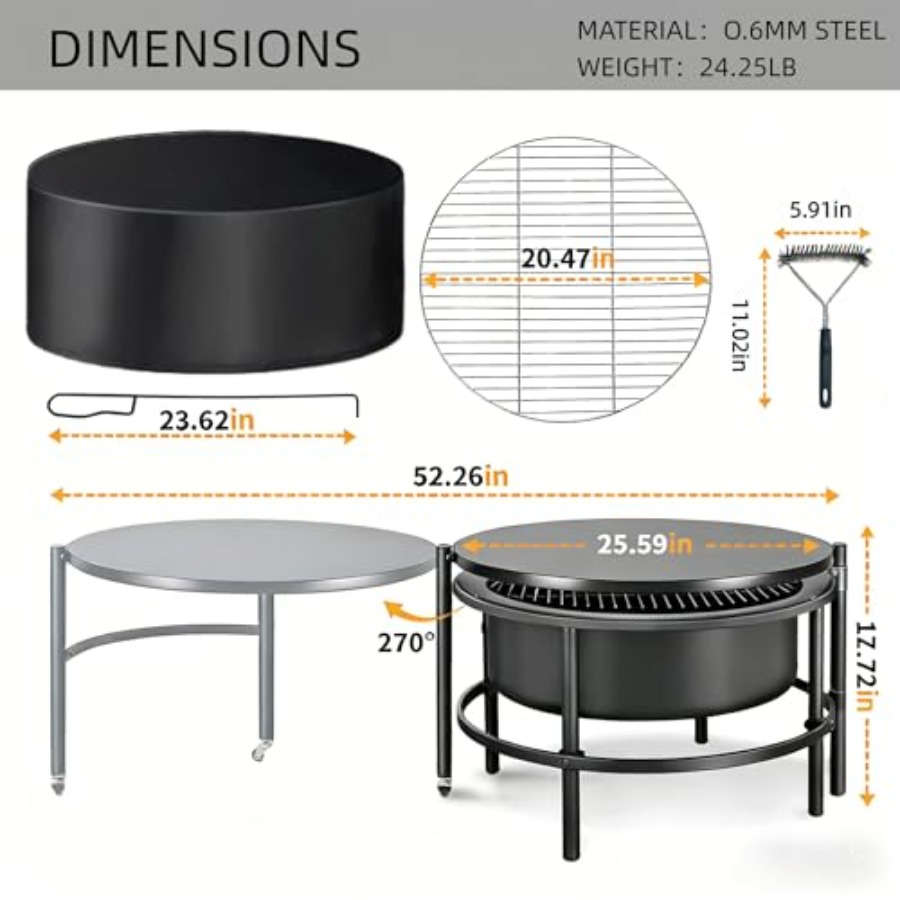 Outdoor fire pit for backyard  - đánh giá và giá Fire Pit Bowl