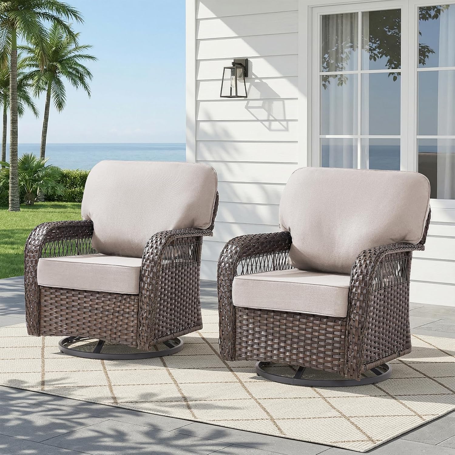 Wicker Swivel Rocker Patio Cha - đánh giá và giá Deck Chair Lounger