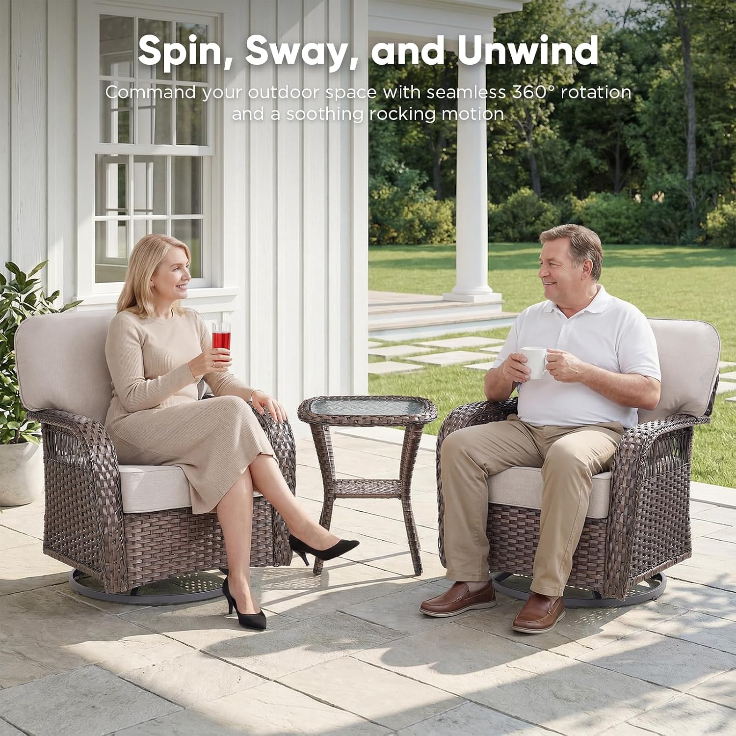 Wicker Swivel Rocker Patio Cha - đánh giá và giá Deck Chair Lounger