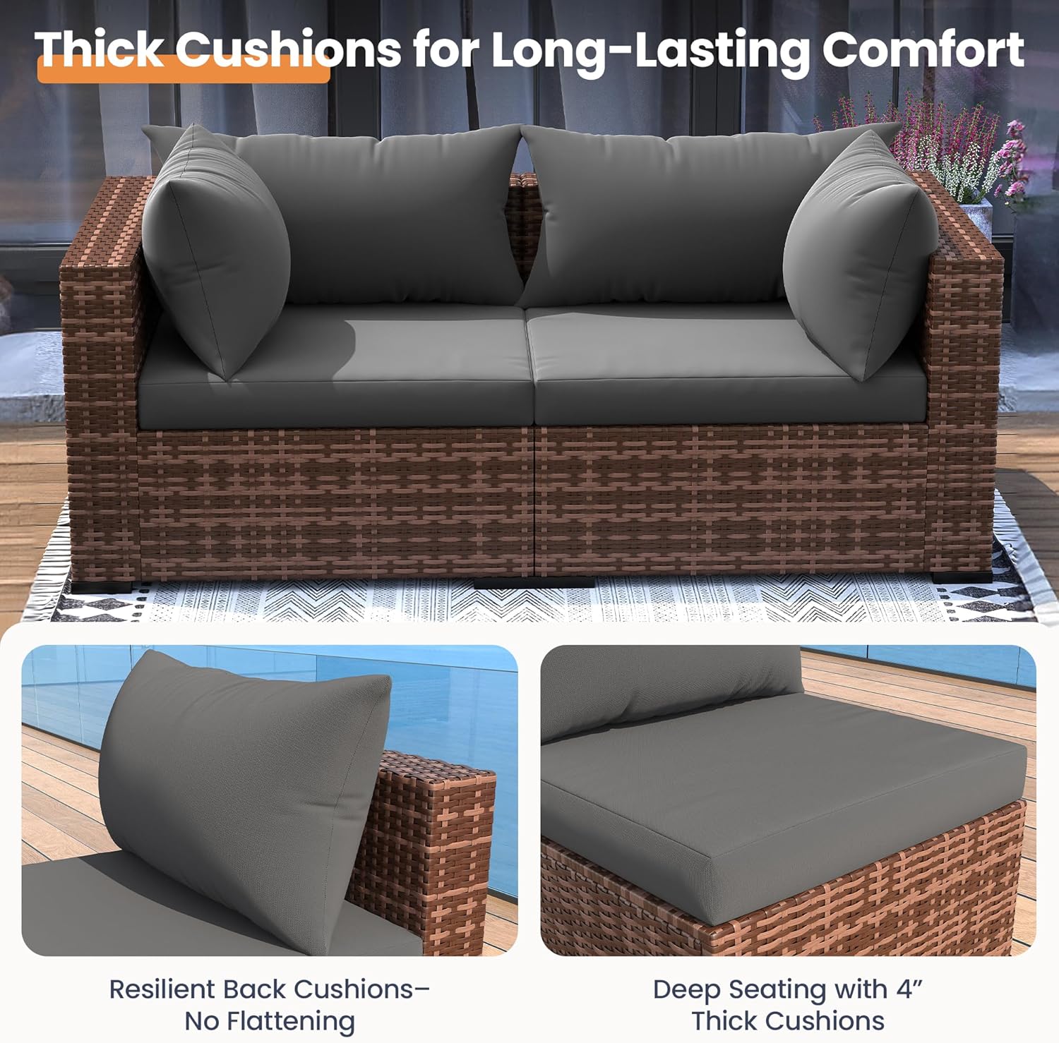 5-Piece Outdoor Sectional Sofa - đánh giá và giá Outdoor Furniture With Fire Pit Table
