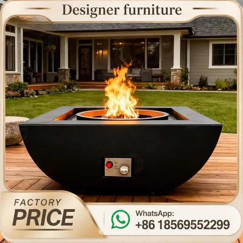 Custom Outdoor Gas Fire Pit Ta - đánh giá và giá Outdoor Furniture With Fire Pit Table