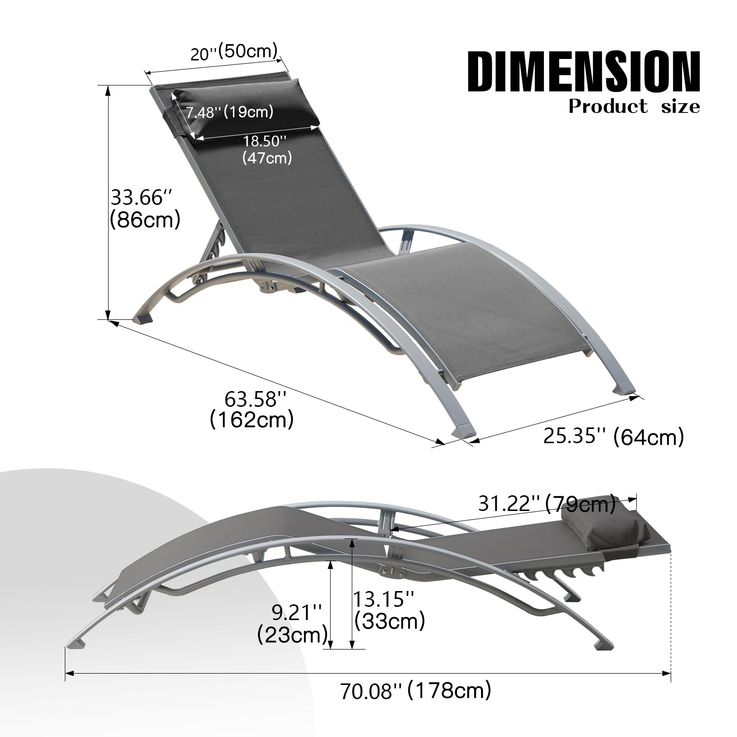 Set of 2 Adjustable Aluminum O - đánh giá và giá Deck Chair Lounger