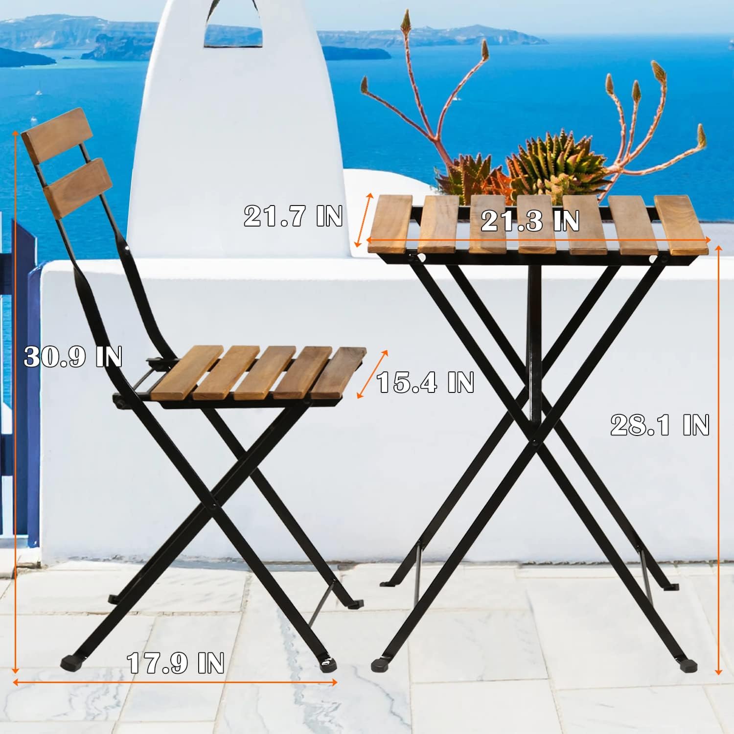 Natural wood 3-piece folding p - đánh giá và giá Outdoor Furniture Small