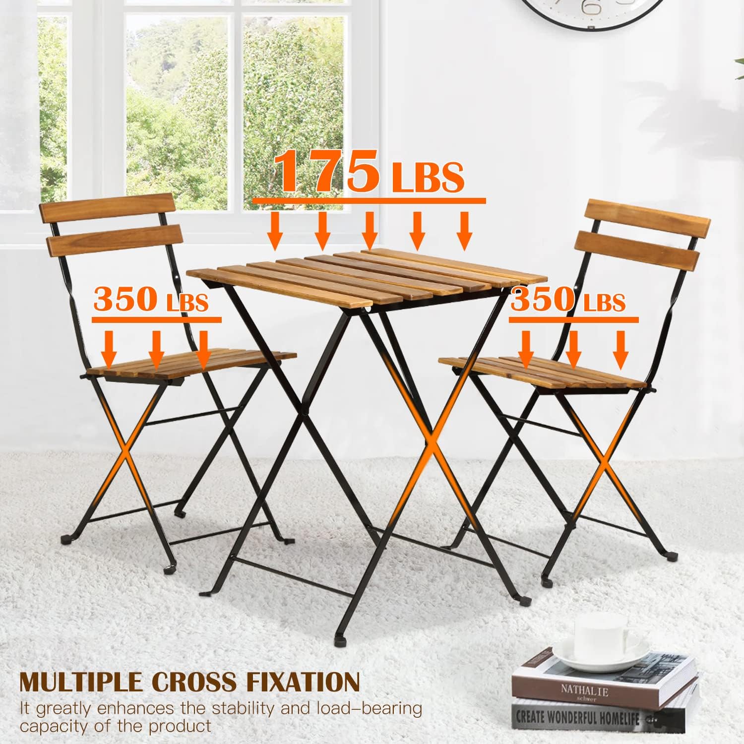 Natural wood 3-piece folding p - đánh giá và giá Outdoor Furniture Small