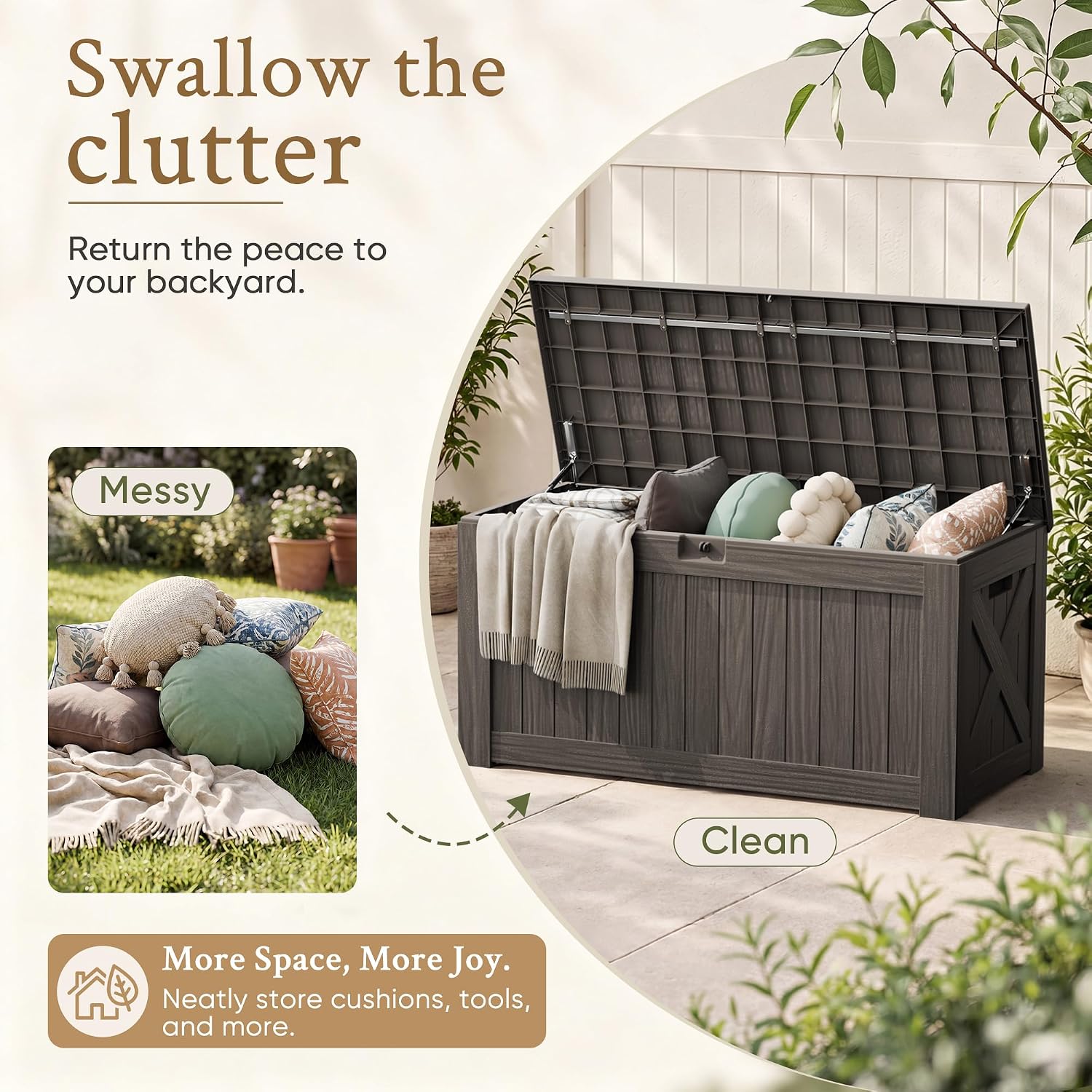 120 Gallon Large Deck Box Outd - đánh giá và giá Outdoor Furniture Cushions