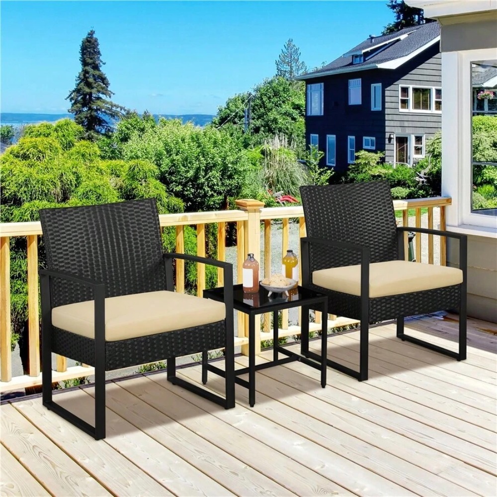 3 Piece Outdoor Wicker Furnitu - đánh giá và giá Outdoor Furniture Durable