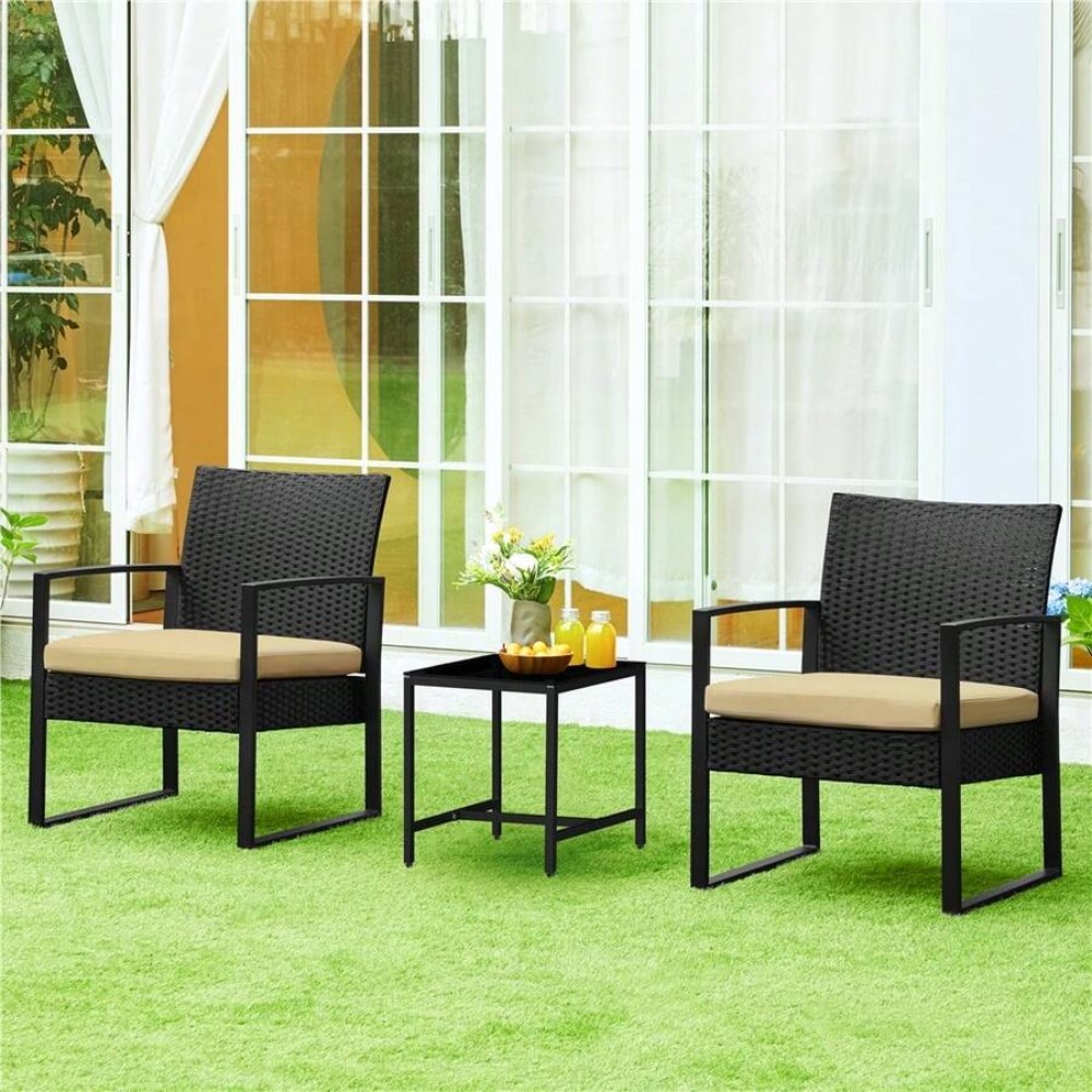 3 Piece Outdoor Wicker Furnitu - đánh giá và giá Outdoor Furniture Durable