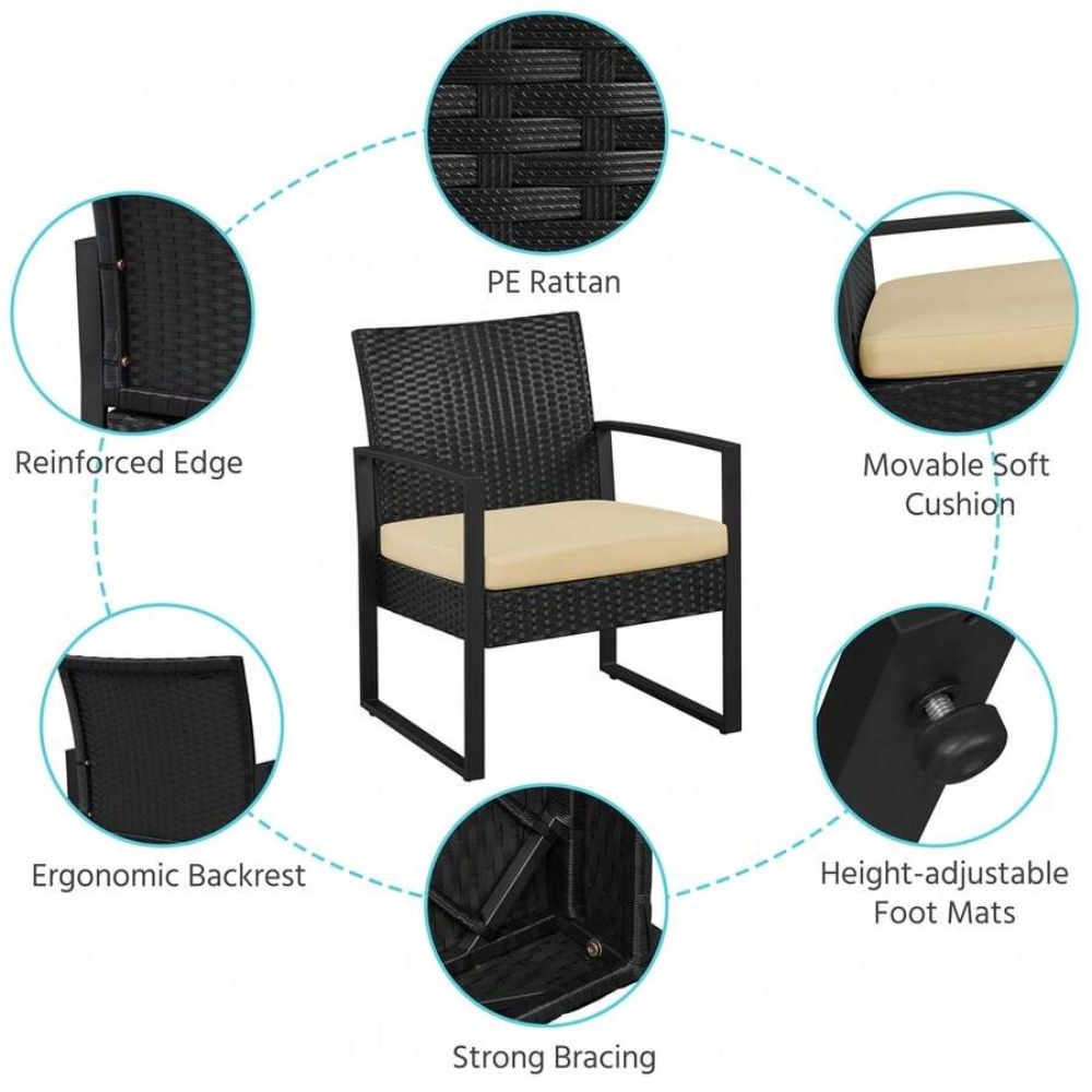3 Piece Outdoor Wicker Furnitu - đánh giá và giá Outdoor Furniture Durable