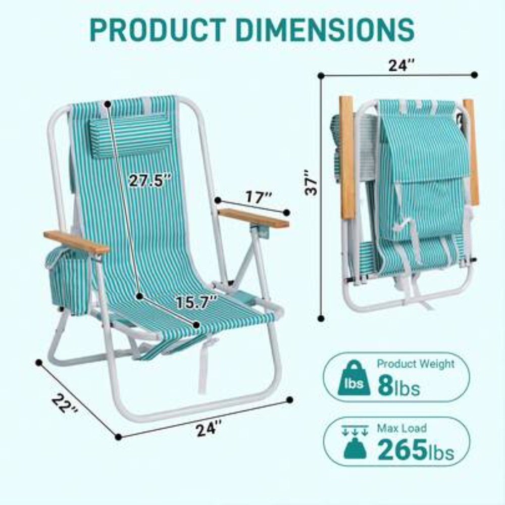 Adjustable 4 Position Folding  - đánh giá và giá Outdoor Furniture Green