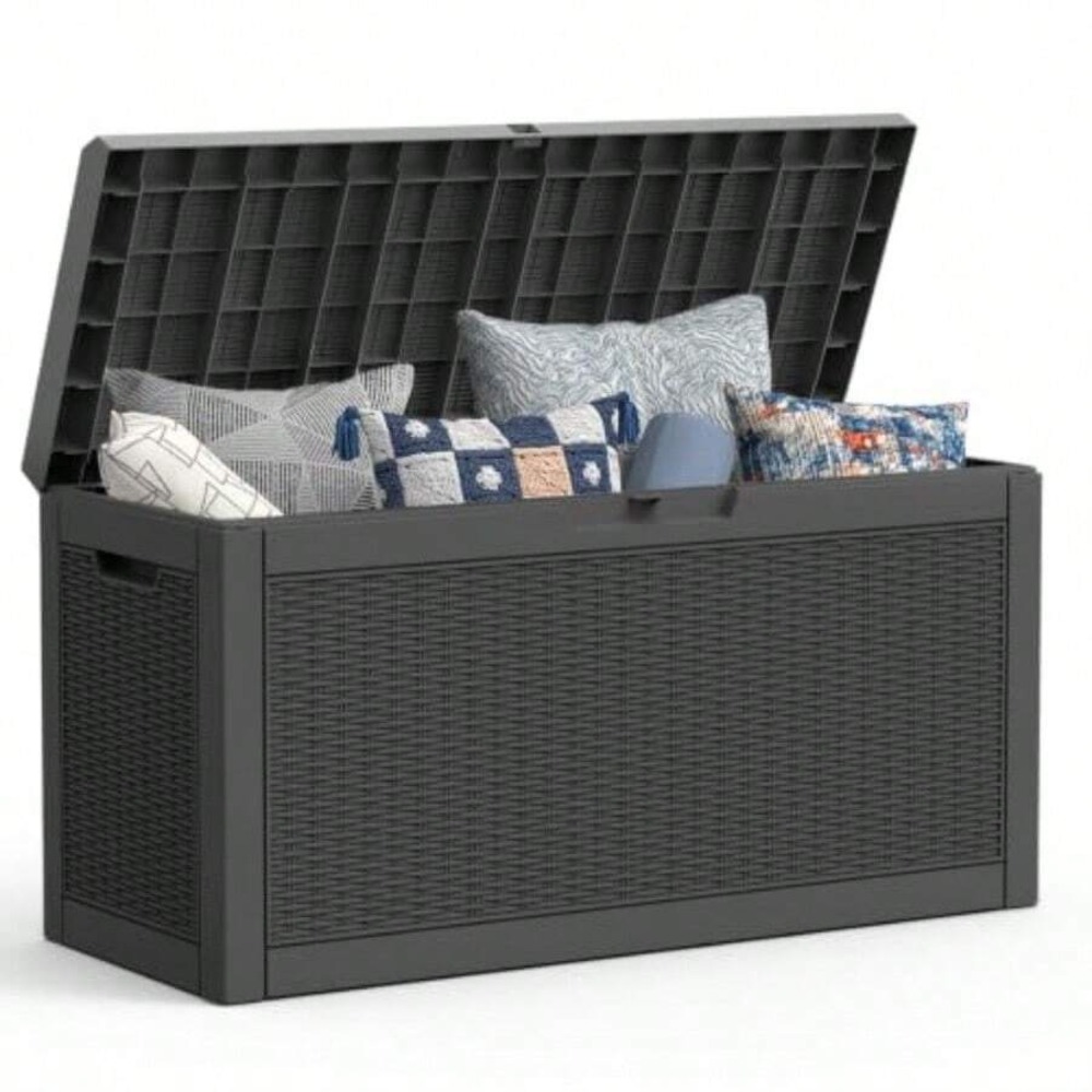 Outdoor Storage Box Deck Box W - đánh giá và giá Outdoor Furniture Cushions