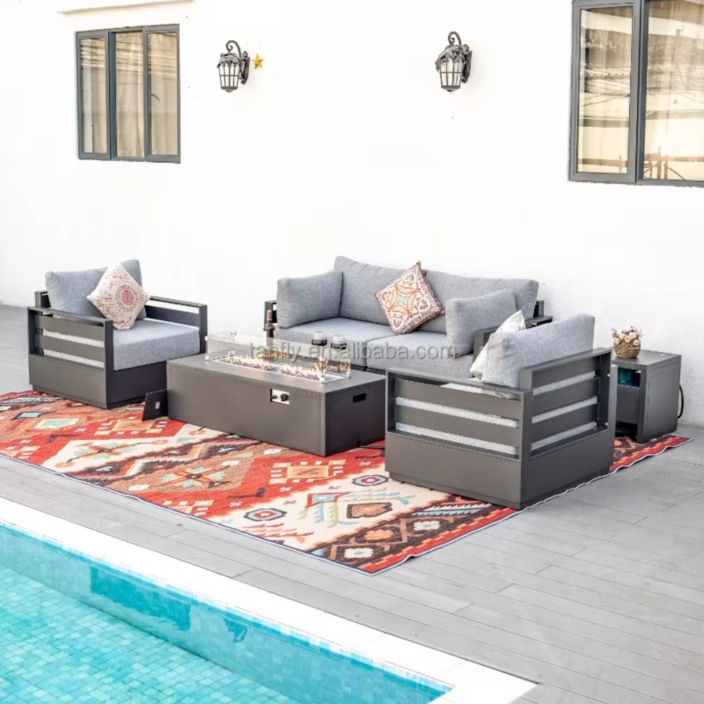 Villa Hotel Outdoor Furniture  - đánh giá và giá Outdoor Furniture With Fire Pit Table