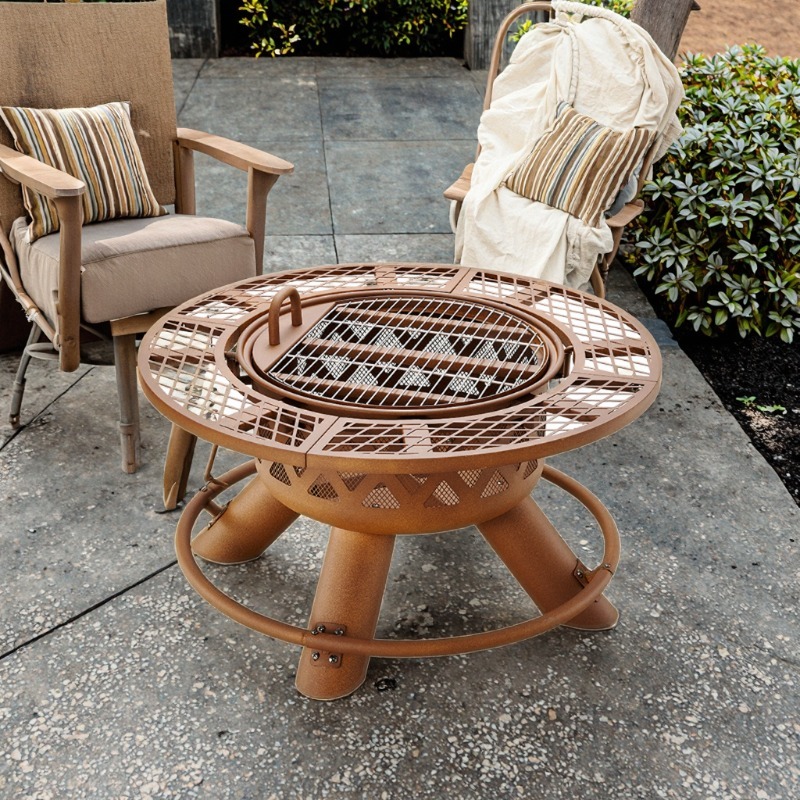 2026 Modern Outdoor Steel Char - đánh giá và giá Outdoor Furniture With Fire Pit Table