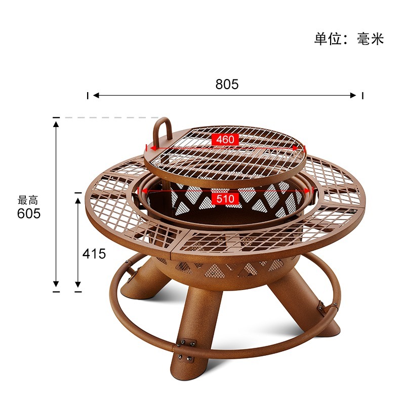 2026 Modern Outdoor Steel Char - đánh giá và giá Outdoor Furniture With Fire Pit Table