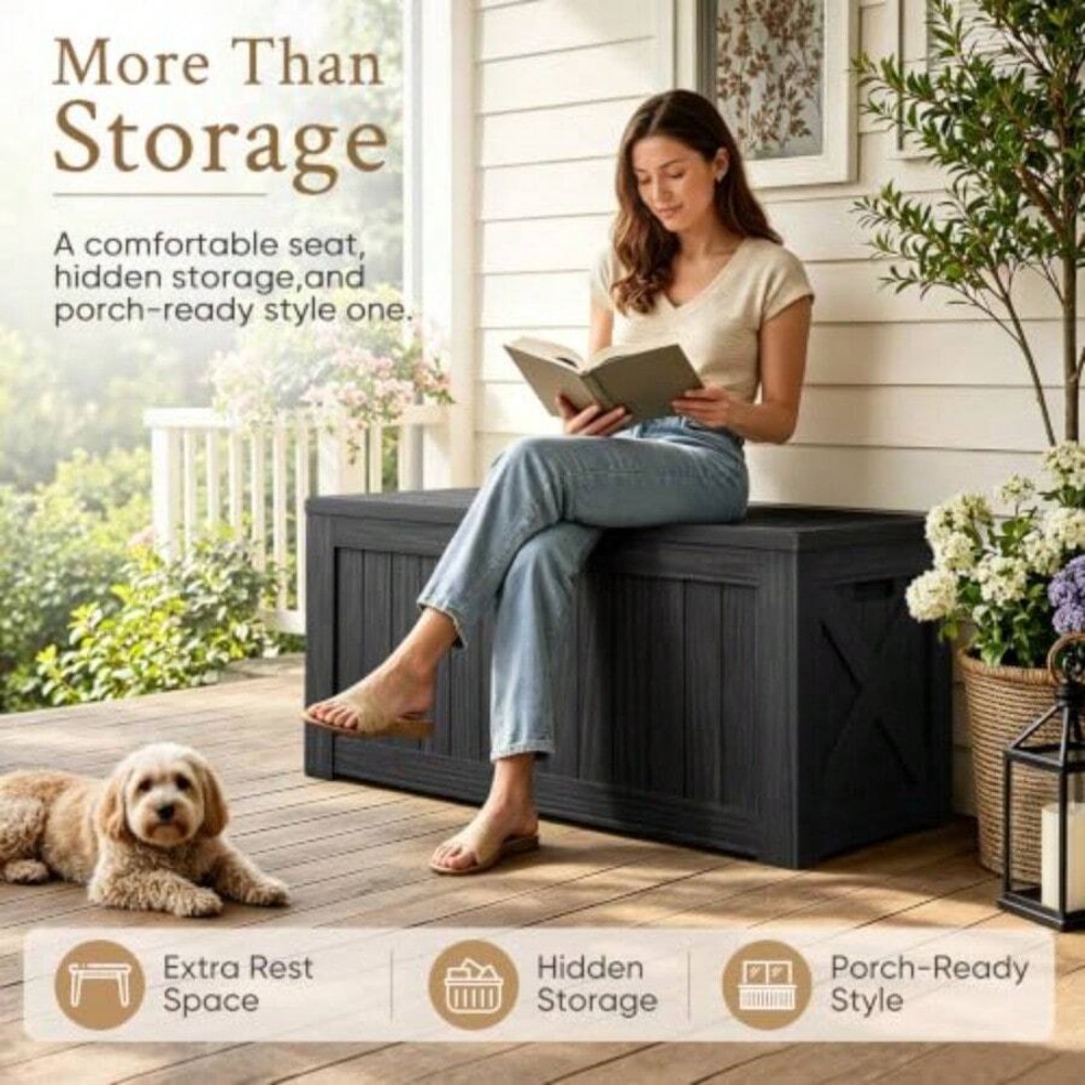 120 Gallon Deck Box Outdoor St - đánh giá và giá Outdoor Furniture Cushions