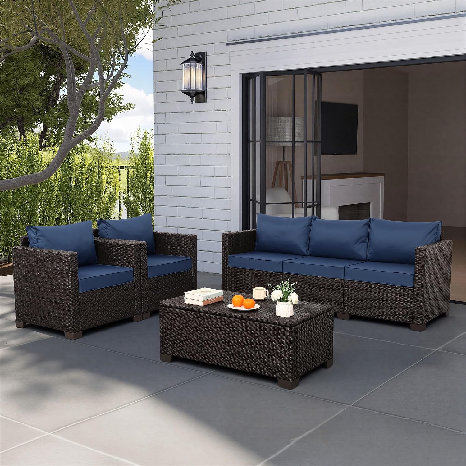 4 Piece Patio Furniture Set 45 - đánh giá và giá Outdoor Furniture With Fire Pit Table