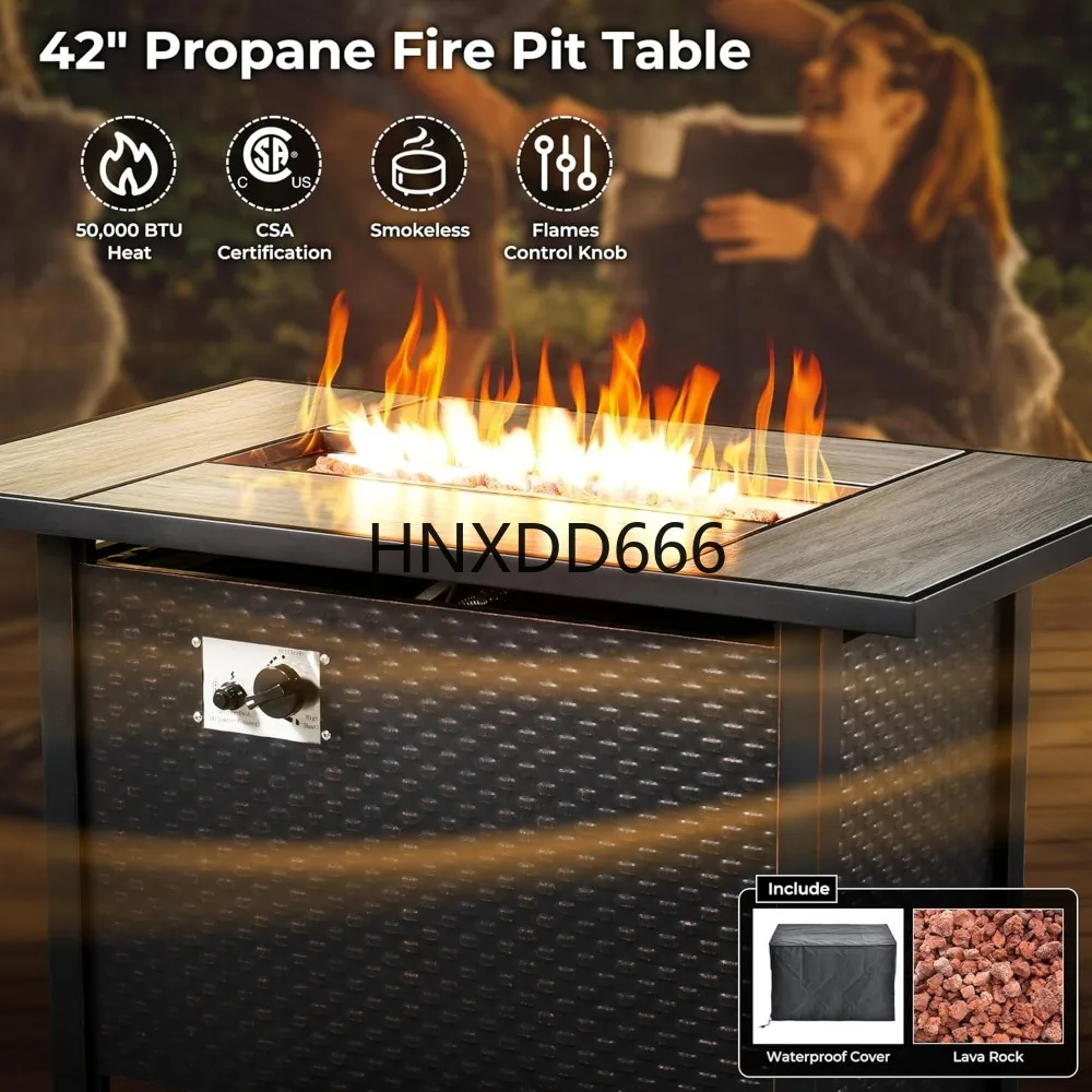 Outdoor 8 Piece Patio Furnitur - đánh giá và giá Outdoor Furniture With Fire Pit Table