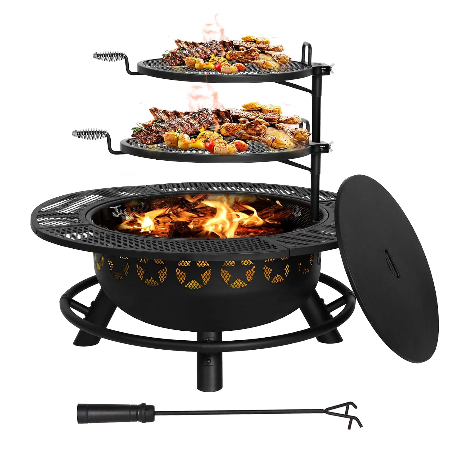 35 Inch Fire Pit with 2 Cookin - đánh giá và giá Fire Pit Bowl
