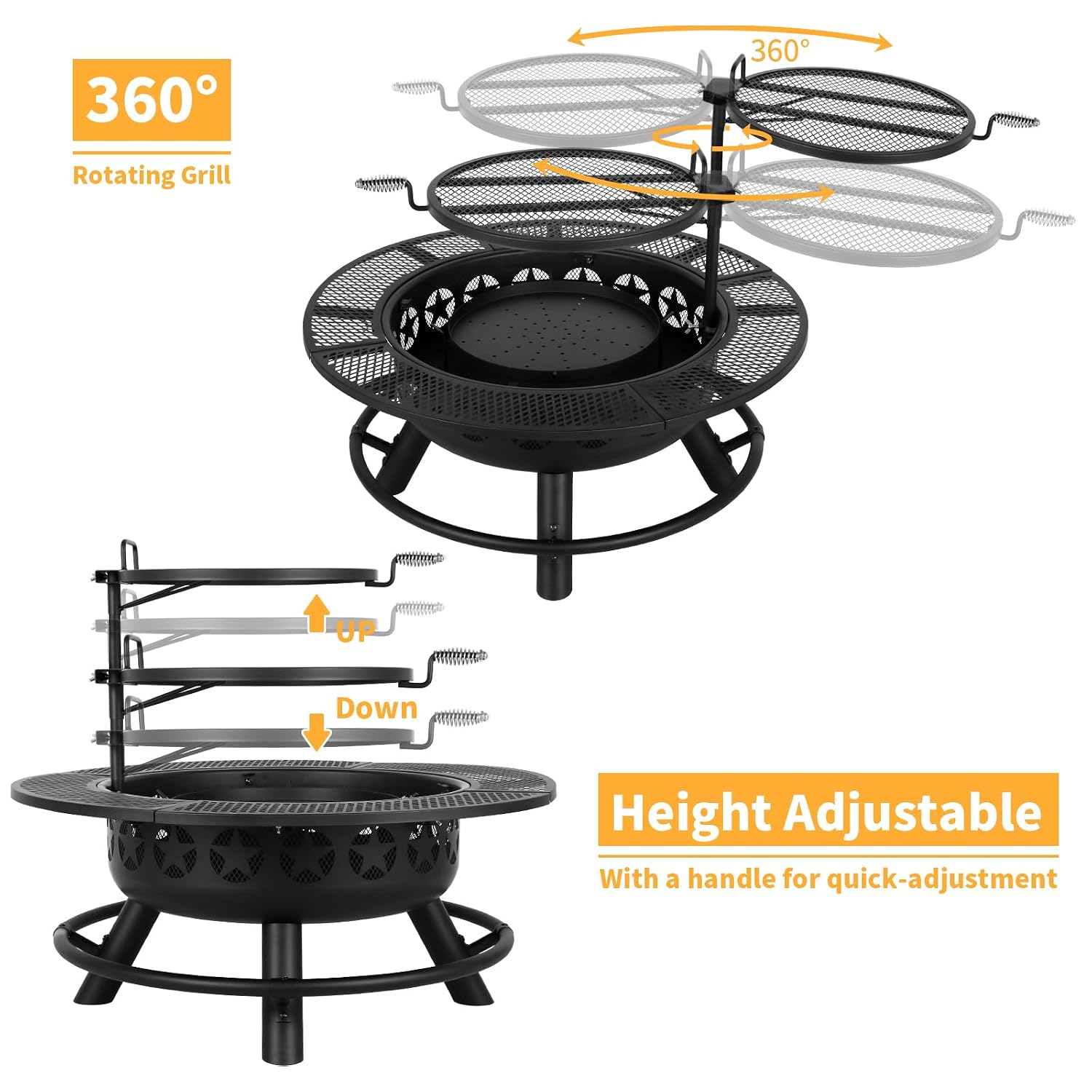 35 Inch Fire Pit with 2 Cookin - đánh giá và giá Fire Pit Bowl